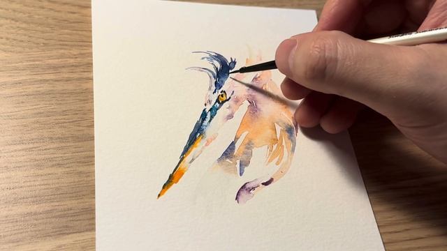 Great Blue Heron Bird Watercolor Study смотреть онлайн
