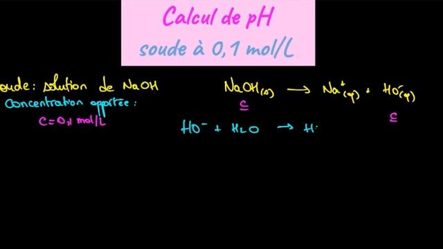 Calcul du pH d'une base forte : soude à 0,1 mol/L смотреть онлайн