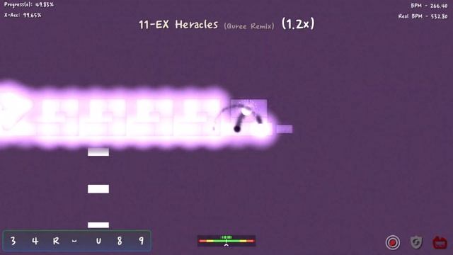 [ADOFAI Custom] 11-EX - Heracles (Quree Remix) 1.2x speed trial, 2 keys only clear! смотреть онлайн