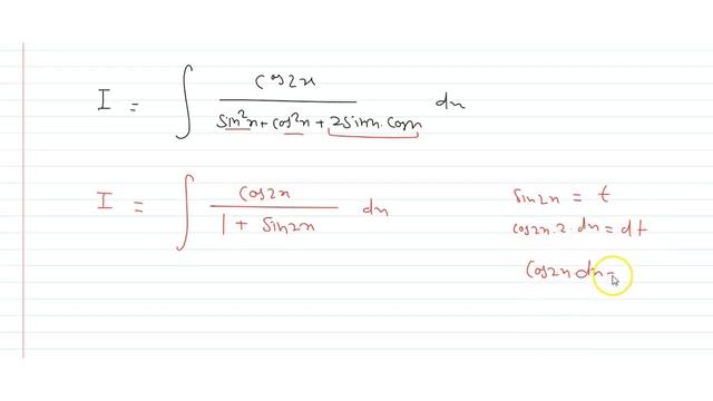 `int(cos2x)/((sinx+cosx)^2)dx=` смотреть онлайн