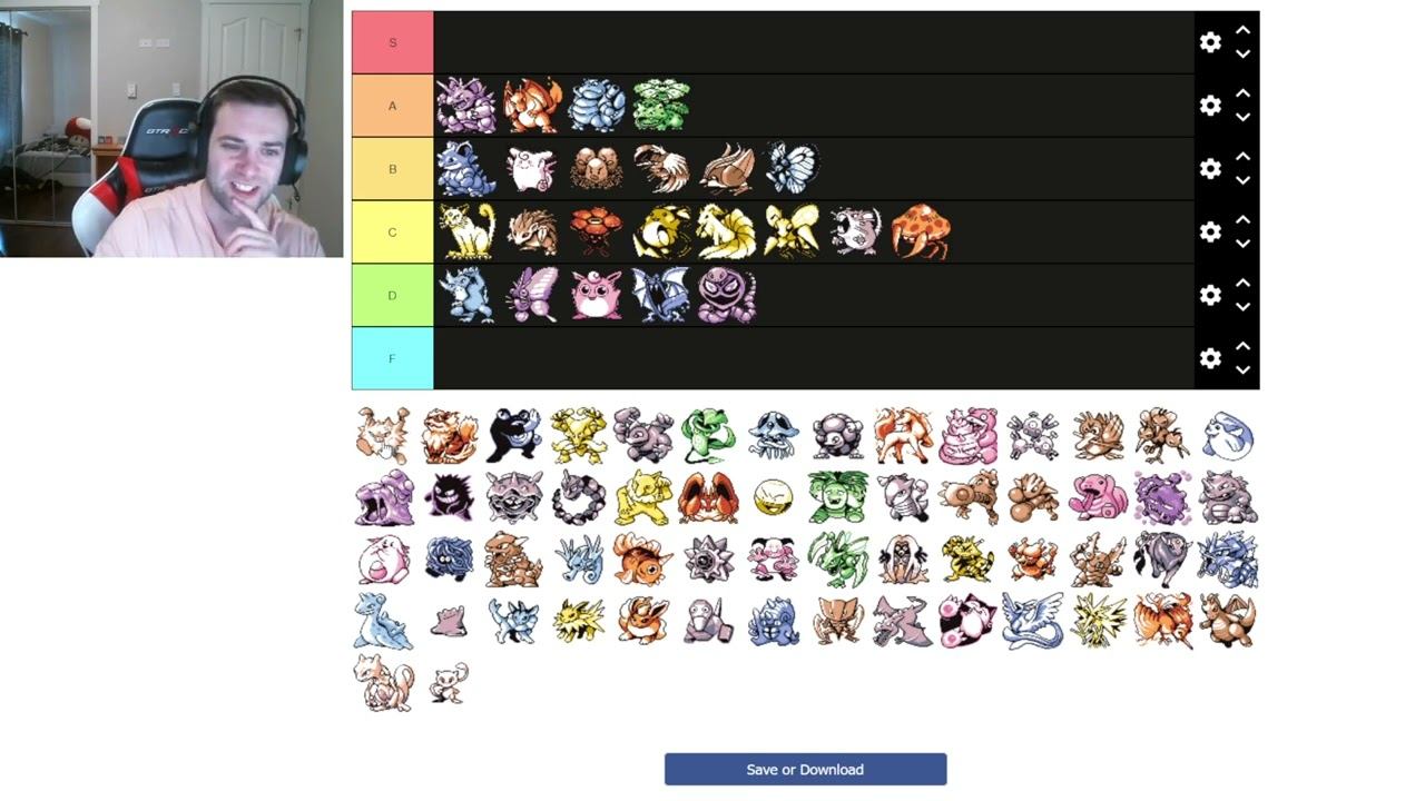 Pokémon Red/Blue/Yellow Gen 1 Tier List смотреть онлайн