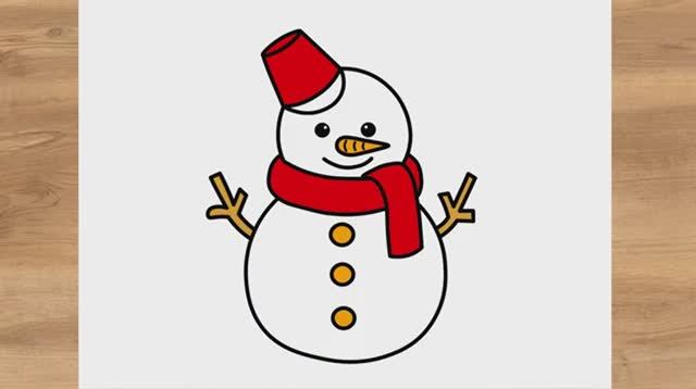 Как нарисовать МИЛОГО НОВОГОДНЕГО СНЕГОВИКА смотреть онлайн
