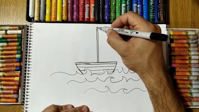 Рисуем кораблик / Новая серия Кораблик/ Урок Рисования / How to Draw a boat / Drawing Lesson смотреть онлайн