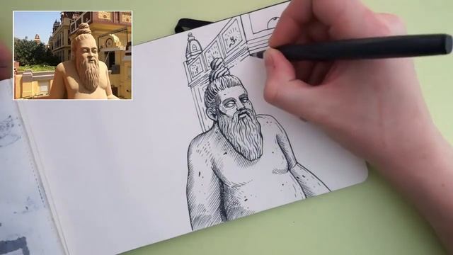 Без карандаша (процесс рисования). Бесплатный курс по скетчингу «Скетчи везде и всегда» смотреть онлайн