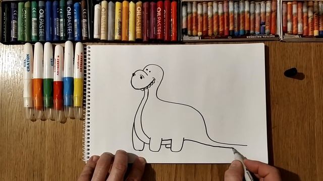 Учимся рисовать Динозавра / Урок Рисования / Dinosaur / Drawing Lesson смотреть онлайн