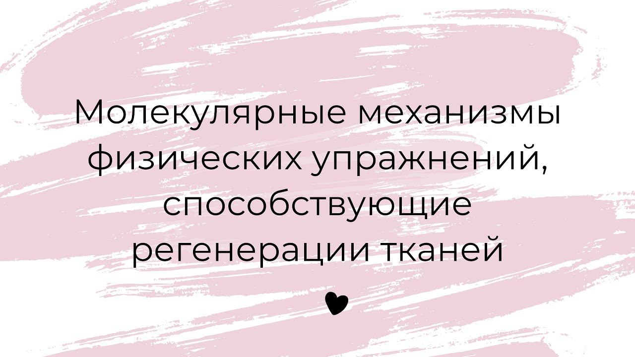 Молекулярные механизмы физических упражнений, способствующие регенерации тканей смотреть онлайн