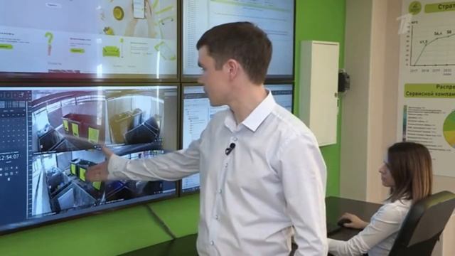 Репортаж 1 канала о системе видеонаблюдения на контейнерных площадках в ЖК ART City смотреть онлайн