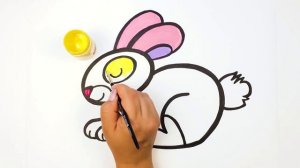 Сурет салу және бояу. Радуга қоян  #39 Bolalar uchun quyon rasm chizish