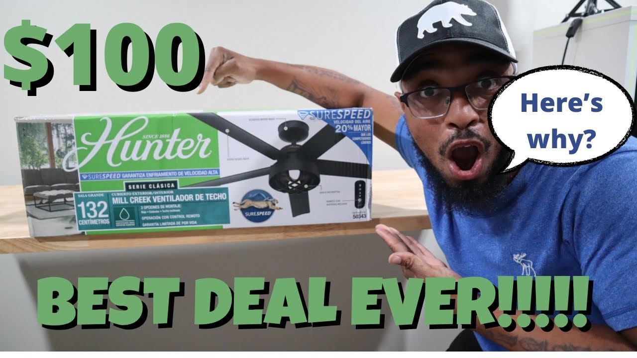 Hunter Mill Creek LED 52" Ceiling Fan REVIEW/INSTALL!!!!! смотреть онлайн