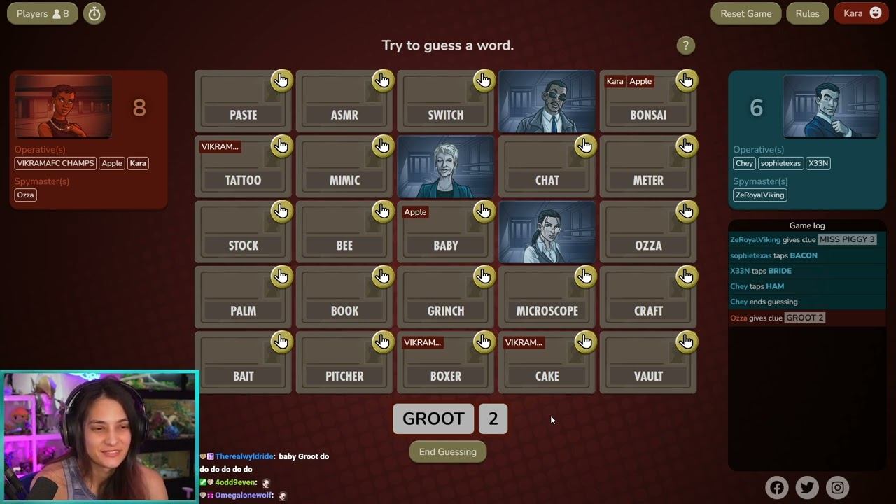 CODENAMES w/ ZeRoyalViking, Chey, Apple, Sophie, X33N, Vikram, and Ozza смотреть онлайн