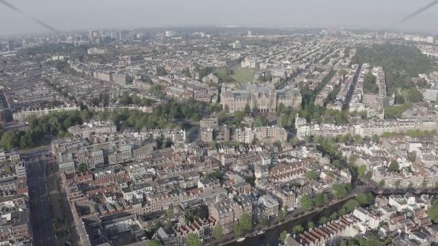 D-Log. Amsterdam, Netherlands. Museum ( Rijksmuseum ). The building of the XIX century. Flying over смотреть онлайн