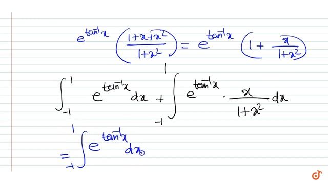 ` int _(-1)^1 e^(tan^(-1)x)((1+x+x^2)/(1+x^2))dx` смотреть онлайн