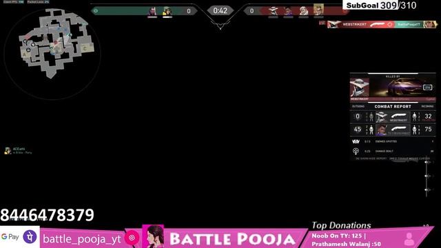 Valorant Live Stream| Road To 1000 Subscribers| BATTLE POOJA ❤ | join !discord !id !hi смотреть онлайн