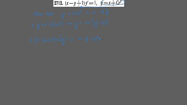 #2712. (x-y+1)y'=1, y=x+Ce^y. [Demidovich] смотреть онлайн