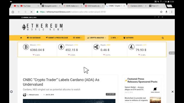 #ETHEREUM #EOS #NEO #CARDANO #ZILLIQA #CRYPTOTRADING LUNDI 2 JUILLET 2018 #DAPPS смотреть онлайн