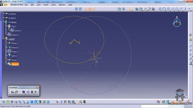 How to design a curved vane Part 3 for pump in Catia V5 Simple way смотреть онлайн