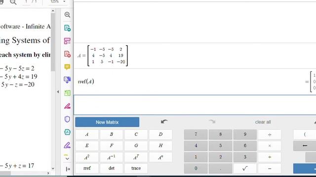 Solving 3x3 Systems With Matrix Calculator смотреть онлайн