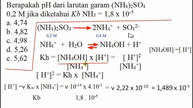 Pembahasan soal pH hidrolisis garam || garam amonium sulfat смотреть онлайн