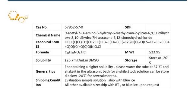 GC14969 Idarubicin HCl 57852-57-0 смотреть онлайн