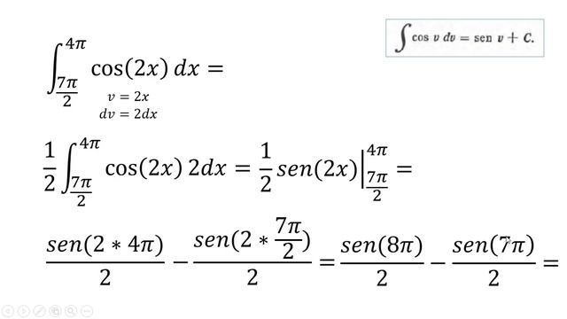 Integral definida ∫cos (2x)dx смотреть онлайн