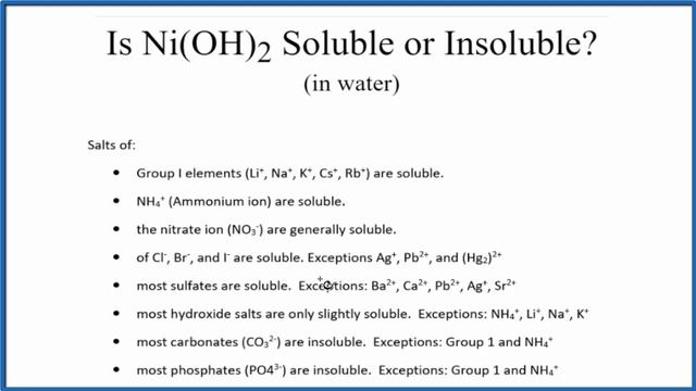 Is Ni(OH)2 Soluble or Insoluble in Water? смотреть онлайн