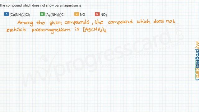 The compound which does not show paramagnetism is смотреть онлайн