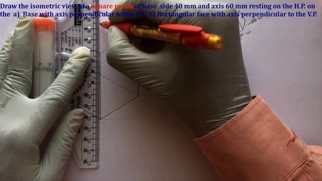 Isometric view of a Square Prism | Axis perpendicular to the HP and VP #OrthotoISO смотреть онлайн