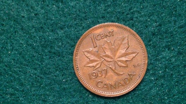 1937 Canada 1 Cent Coin смотреть онлайн