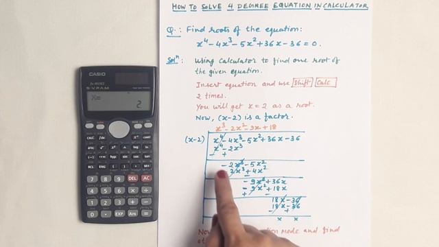 How to solve 4 degree equation in calculator | Finding roots of quartic polynomial | Casio fx 991ms смотреть онлайн