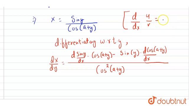 if sin y = x cos (a + y) , then (dx)/(dy) is | CLASS 12 | QUESTION PAPER 2022 TERM 1 SET 1 | M... смотреть онлайн