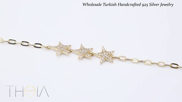 Dainty Star Design Zircon Stone Charm Bracelet 925 Sterling Silver Jewelry смотреть онлайн