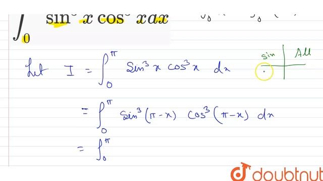 `int_(0)^(pi)sin^(3)xcos^(3)xdx` смотреть онлайн