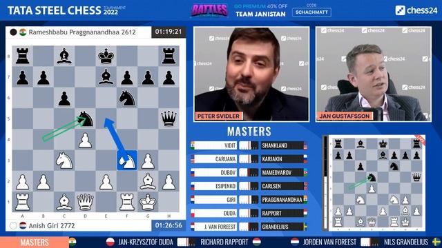 Peter Svidler's Monologues Consist Only of Sadge, Madge and Kappa | Tata Steel Chess 2022 | Round 1 смотреть онлайн