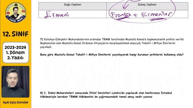 12. SINIF İNKILAP TARİHİ 1. DÖNEM 2. YAZILI - 2024 ( Açık Uçlu Sorular) смотреть онлайн