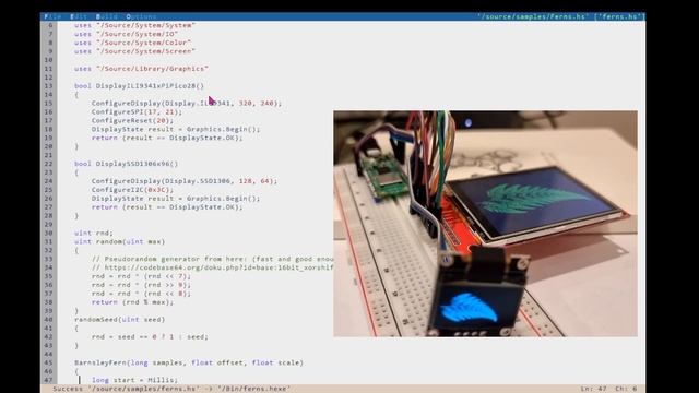 Barnsley Fern fractal on Raspberry Pi Pico смотреть онлайн