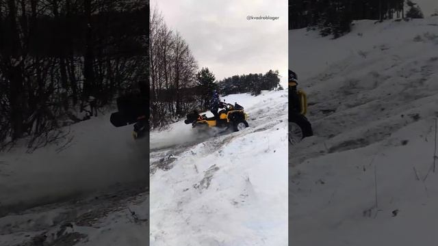 Ползет, ползет, ползет... в горку по снегу на stels guepard 650 #atv #квадроциклы смотреть онлайн