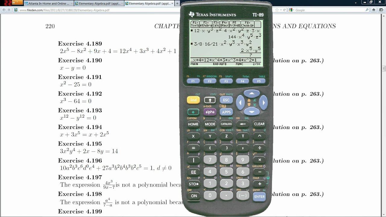 TI 89 Tips - Algebra and Solving Equations смотреть онлайн