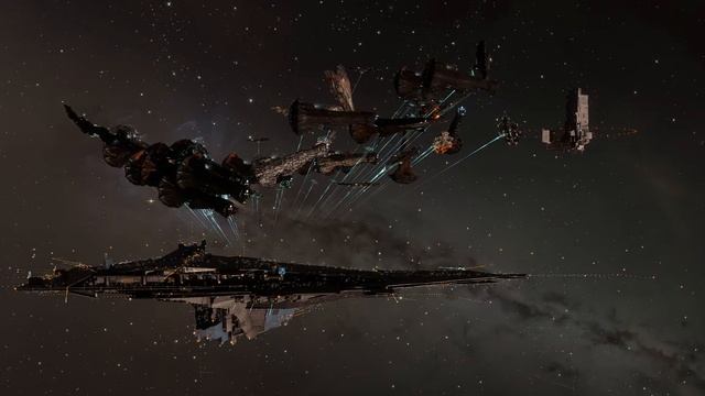 Eve Online - Titans warping to a Fortizar to prepare for a Keepstar kill (UEXO-Z) смотреть онлайн