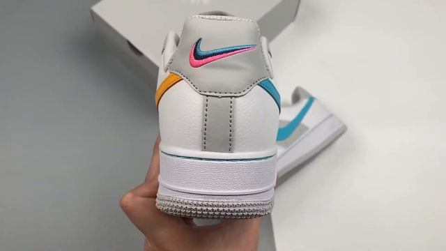 NBA x Nike Air Force 1 Low “Fiesta” White Grey Fog Sundial Blue смотреть онлайн
