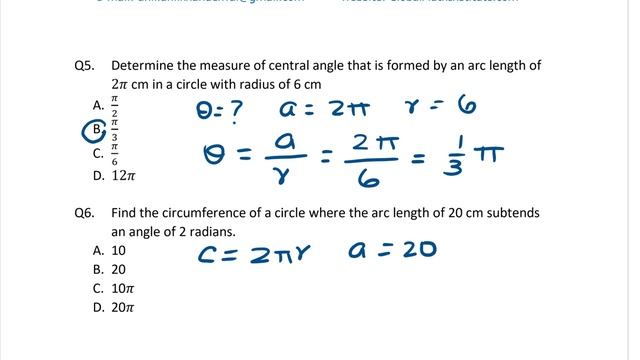 Arc Length Radius and Subtended Angle Review in Radian Measurements смотреть онлайн