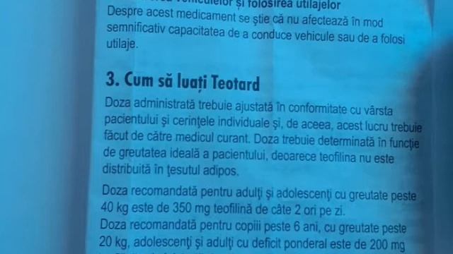 TEOTARD   Substanta Activă Teofilina