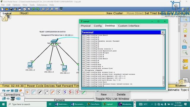 Cisco Switch Telnet Configuration смотреть онлайн