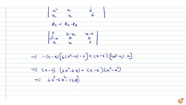 Let `|x2xx^2x6xx6|=a x^4+b x^3+c x^2+dx+edot`
Then, the value of `5a+4b+3c+2d+e`
is equal
0 (b)... смотреть онлайн