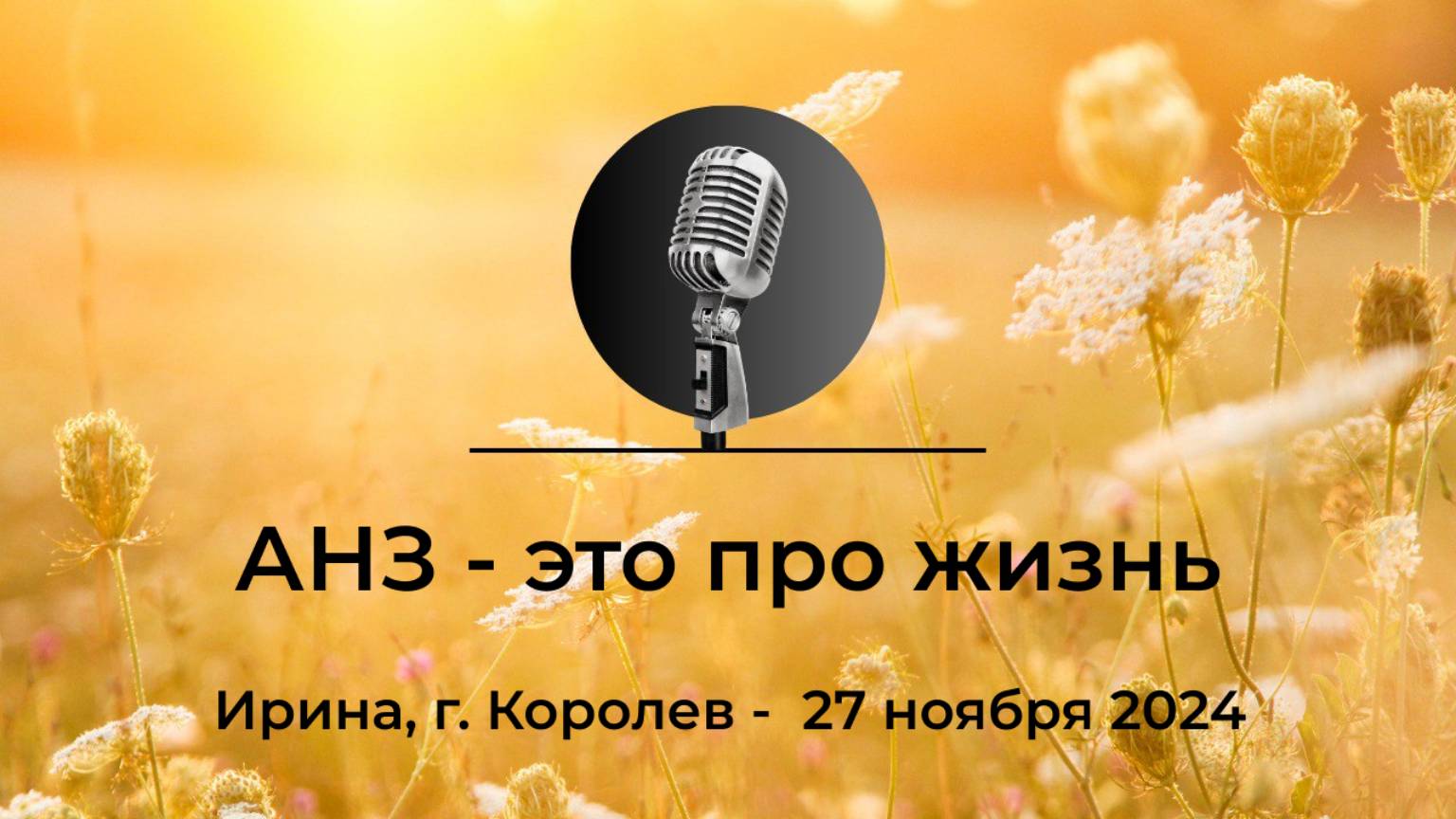 Спикерская АНЗ "АНЗ - это про жизнь" Ирина, г. Королев, 27 ноября 2024 года смотреть онлайн