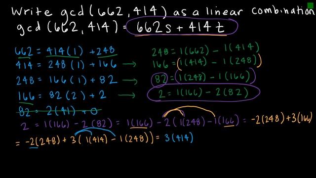 Discrete Math 4.3.4 GCD's as Linear Combinations смотреть онлайн