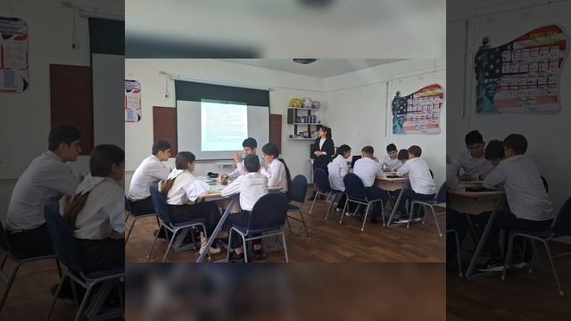Средняя школа имени Абдрахмана Айтиева, 8 "В" класс The theme of the lesson is: "On TV" смотреть онлайн