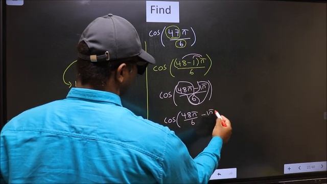 Find trigonometry angle cos(47π/6) = ? смотреть онлайн
