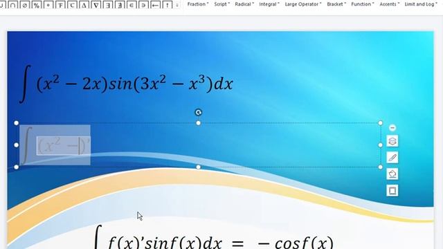 integral basic អាំងតេក្រាលមិនកំណត់ integral (x^2 -2x)sin(3x^2 -x^3)dx смотреть онлайн