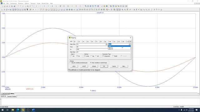 Micro-Cap Tutorial: Sweeping Values with Voltage Source Divider Network смотреть онлайн