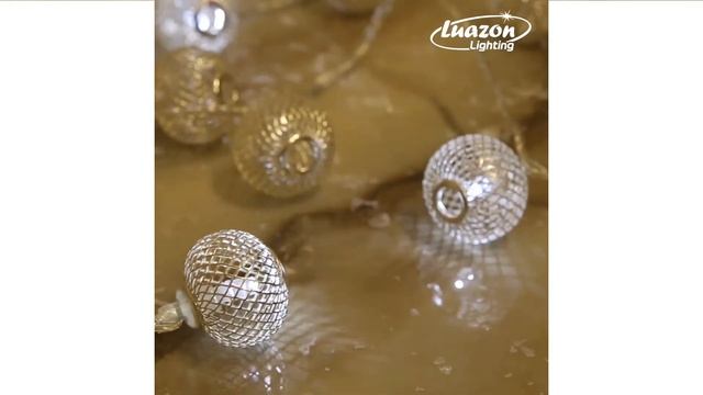 Гирлянда «Нить» 4 м с насадками «Шарик сетка», IP20, 20 LED, свечение белое, 8 режимов, 220 В смотреть онлайн